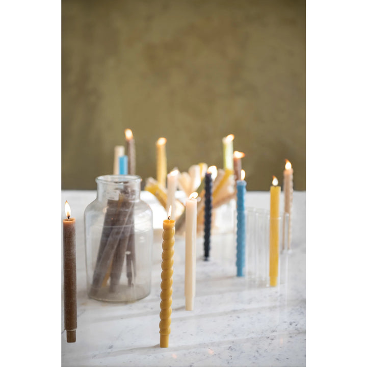 TWISTED TAPER CANDLES, S/2, UNSCENTED