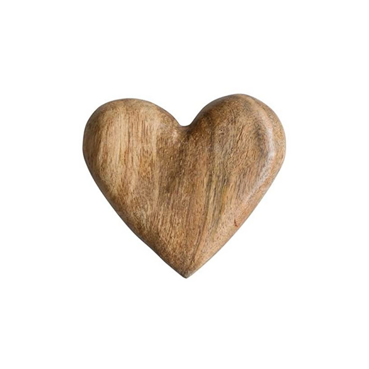 HAND CARVED MANGO WOOD HEART